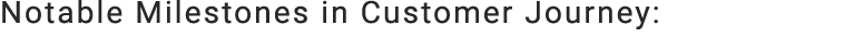 Notable Milestones in Customer Journey: