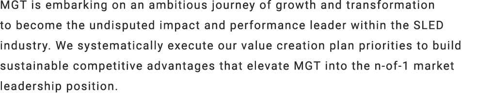 MGT is embarking on an ambitious journey of growth and transformation to become the undisputed impact and performance...