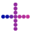 A purple and blue circle with a cross in the middle. AI generated content
