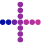 A purple and pink circle with a cross in the middle. AI generated content