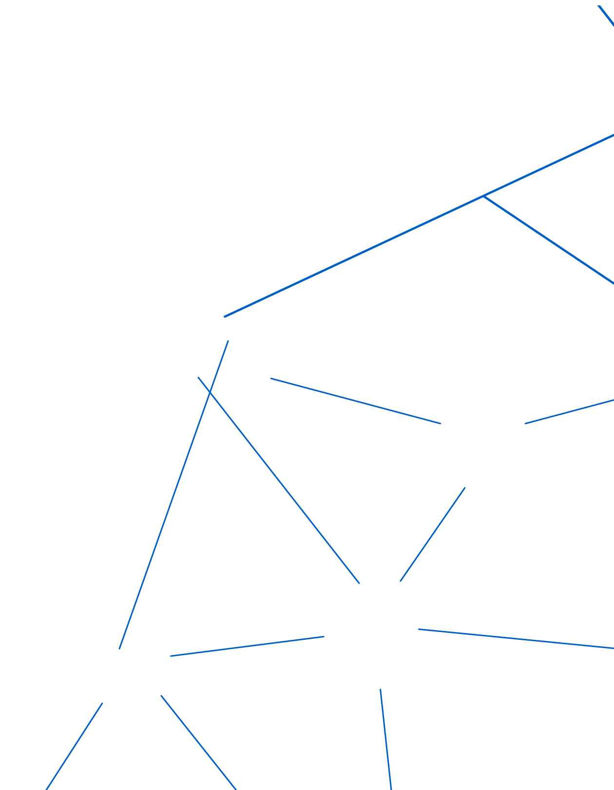 A white background with blue geometric shapes. AI generated content